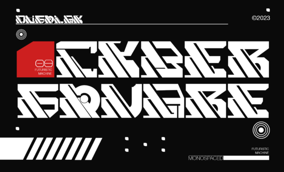 Cyber Square Font: A Futuristic Touch for Handmade Products